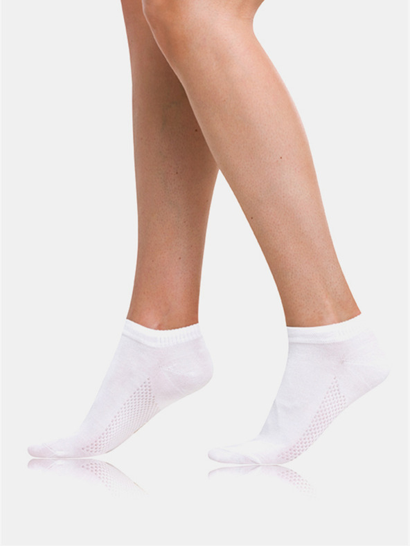 Bellinda Biele dámske členkové ponožky Bellinda BAMBUS AIR LADIES IN-SHOE SOCKS