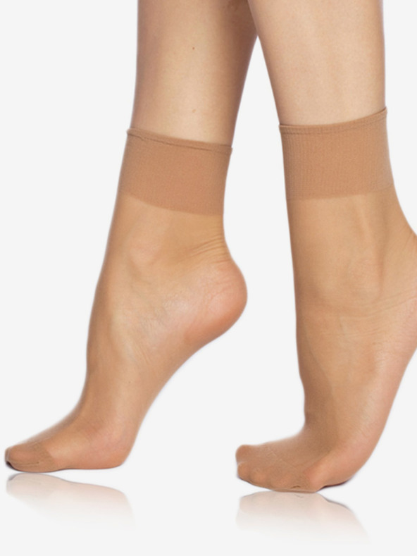 Bellinda Súprava dvoch párov matných hodvábnych ponožiek telovej farby Bellinda DIE PASST SOCKS