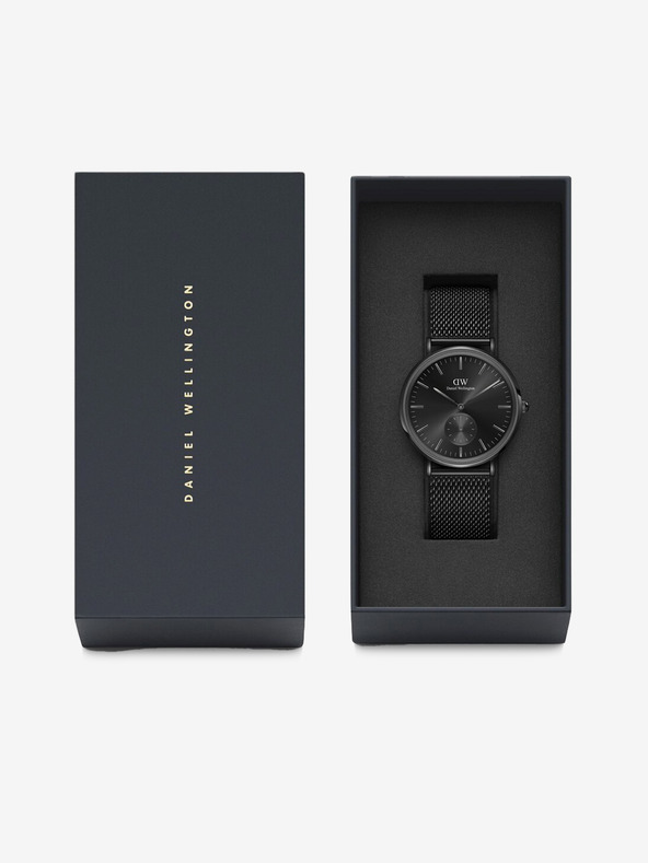Daniel Wellington Čierne pánske hodinky Daniel Wellington Classic Ashfield