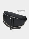 Elega Čierna dámska kožená crossbody kabelka ELEGA Festy