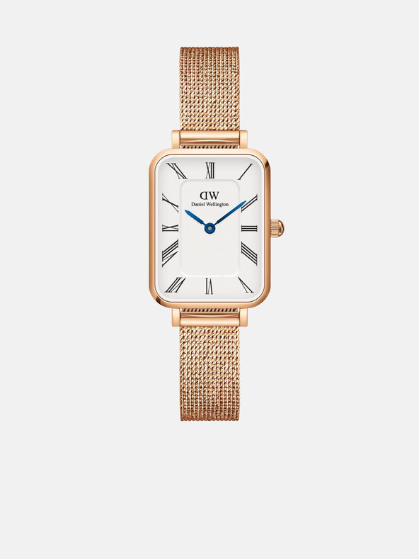 Daniel Wellington Ružovo-zlaté dámske hodinky Daniel Wellington zo sieťoviny Quadro Melrose