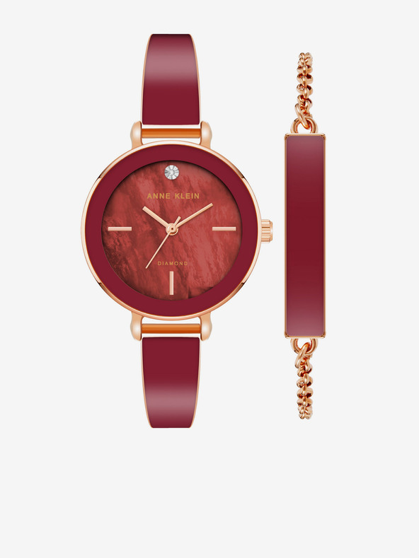 Anne Klein Súprava hodiniek a náramku Anne Klein z ružového zlata
