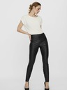 Vero Moda Čierne dámske kožené legíny skinny fit VERO MODA Gaya