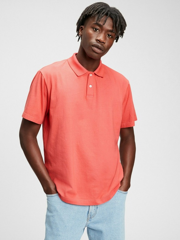 GAP Červené pánske polo tričko z organickej bavlny GAP