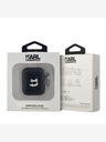 Karl Lagerfeld Karl Lagerfeld PU Embosované puzdro s hlavami Choupette pre AirPods 1/2 čierne