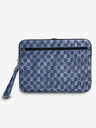DKNY DKNY PU kožený kryt na notebook s károvaným vzorom a prúžkami 13/14 modrý"