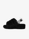 UGG Čierne dámske čižmy z ovčej kože UGG Fluff Yeah Slide