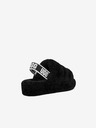 UGG Čierne dámske čižmy z ovčej kože UGG Fluff Yeah Slide