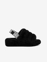 UGG Čierne dámske čižmy z ovčej kože UGG Fluff Yeah Slide