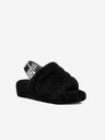 UGG Čierne dámske čižmy z ovčej kože UGG Fluff Yeah Slide