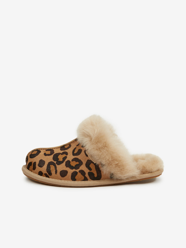UGG Béžové dámske vzorované semišové domáce papuče UGG