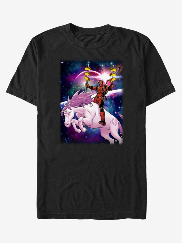 ZOOT.Fan Čierne unisex tričko ZOOT.Fan Marvel Taco Unicorn