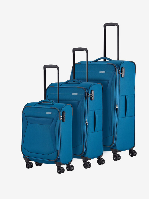 Travelite Sada troch cestovných kufrov Travelite Chios S,M,L Petrol
