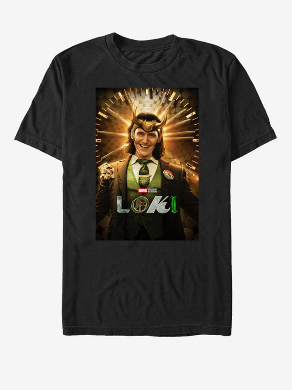 ZOOT.Fan Čierne unisex tričko ZOOT.Fan Marvel Loki Smile Poster