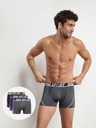 DIM Súprava troch športových boxeriek v sivej, modrej a čiernej farbe DIM SPORT MICROFIBRE BOXER 3x