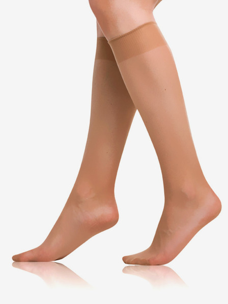 Bellinda Súprava dvoch párov dámskych hodvábnych pančúch telovej farby Bellinda DIE PASST KNEE-HIGHS 20 DEN