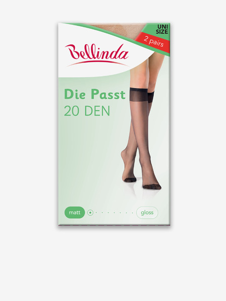 Bellinda Súprava dvoch párov dámskych hodvábnych pančúch telovej farby Bellinda DIE PASST KNEE-HIGHS 20 DEN