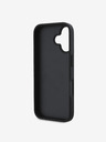 DKNY DKNY PU kožený zadný kryt s opakujúcim sa vzorom s tonálnym prúžkom pre iPhone 16 čierny