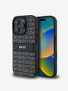 DKNY DKNY PU kožený zadný kryt s opakujúcim sa vzorom Tonal Stripe pre iPhone 16 Pro čierny