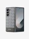 DKNY DKNY PU kožený zadný kryt s opakujúcim sa vzorom spodného pruhu MagSafe pre Samsung Galaxy Z Fold 6 hnedý