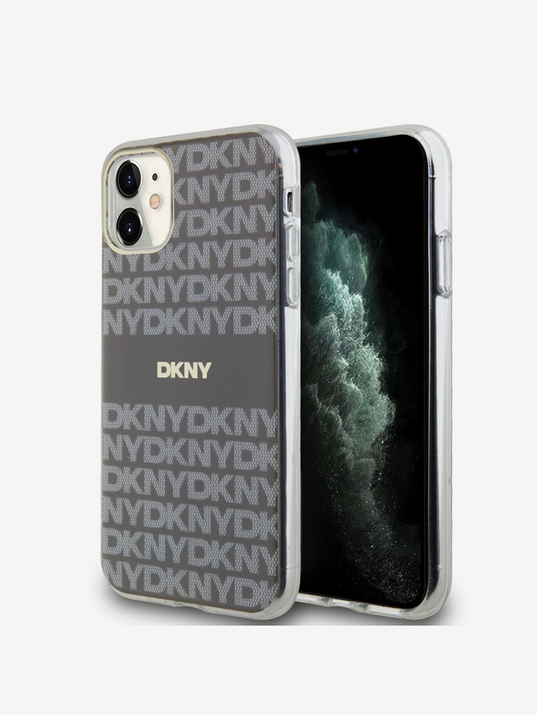 DKNY Zadný kryt PC/TPU Repeat Pattern Tonal Stripe Magsafe pre iPhone 11 Beige DKNY