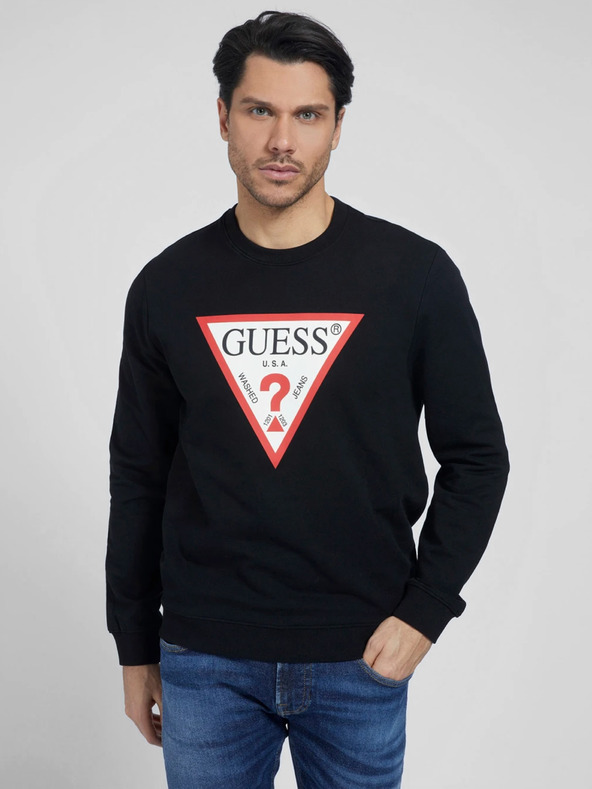 Guess Čierna pánska mikina Guess Audley