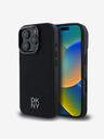 DKNY DKNY PU kožený zadný kryt s logom Magsafe pre iPhone 16 Pro čierny