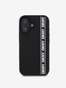 DKNY DKNY 3D gumový zadný kryt s opakujúcim sa logom Line pre iPhone 16 čierny
