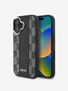 DKNY DKNY PU kožený károvaný vzor Magsafe zadný kryt pre iPhone 16 čierny