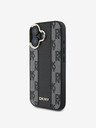 DKNY DKNY PU kožený károvaný vzor Magsafe zadný kryt pre iPhone 16 čierny