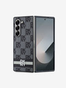 DKNY DKNY PU kožený károvaný zadný kryt so vzorom a pruhmi pre Samsung Galaxy Z Fold 6 čierny