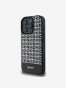 DKNY DKNY PU kožený zadný kryt MagSafe Repeat Pattern Bottom Stripe pre iPhone 16 Pro Max Black