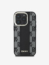 DKNY DKNY PU kožený károvaný vzor Magsafe zadný kryt pre iPhone 16 Pro Max čierny