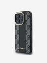 DKNY DKNY PU kožený károvaný vzor Magsafe zadný kryt pre iPhone 16 Pro Max čierny
