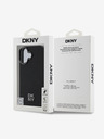 DKNY DKNY PU kožený zadný kryt s logom Magsafe pre iPhone 16 čierny