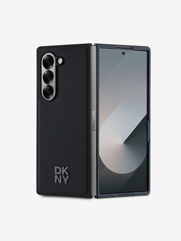 DKNY DKNY PU kožený zadný kryt s logom MagSafe pre Samsung Galaxy Z Fold 6 čierny