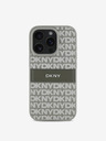 DKNY DKNY PU kožený zadný kryt Repeat Pattern Tonal Stripe pre iPhone 16 Pro béžový