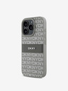 DKNY DKNY PU kožený zadný kryt Repeat Pattern Tonal Stripe pre iPhone 16 Pro béžový