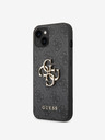 Guess PU 4G Metal Logo Zadní Kryt pro iPhone 14 Grey Obal na telefón