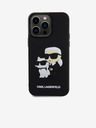 Karl Lagerfeld 3D gumený zadný kryt Karl and Choupette pre iPhone 13 Pro Max čierny Karl Lagerfeld