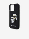 Karl Lagerfeld 3D gumený zadný kryt Karl and Choupette pre iPhone 13 Pro Max čierny Karl Lagerfeld