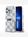 Karl Lagerfeld Karl Lagerfeld IML Galvanizovaný zadný kryt Karl Head pre iPhone 15 Pro Transparentný