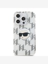 Karl Lagerfeld Karl Lagerfeld IML Galvanizovaný zadný kryt Karl Head pre iPhone 15 Pro Transparentný