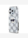 Karl Lagerfeld Karl Lagerfeld IML Galvanizovaný zadný kryt Karl Head pre iPhone 15 Pro Transparentný