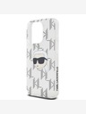 Karl Lagerfeld Karl Lagerfeld IML Galvanizovaný zadný kryt Karl Head pre iPhone 15 Pro Transparentný