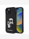 Karl Lagerfeld Karl Lagerfeld PU Saffiano Karl and Choupette Zadný kryt pre iPhone 15 čierny