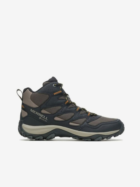 Merrell Hnedočierne pánske členkové outdoorové tenisky MERRELL West Rim Sport Mid GTX