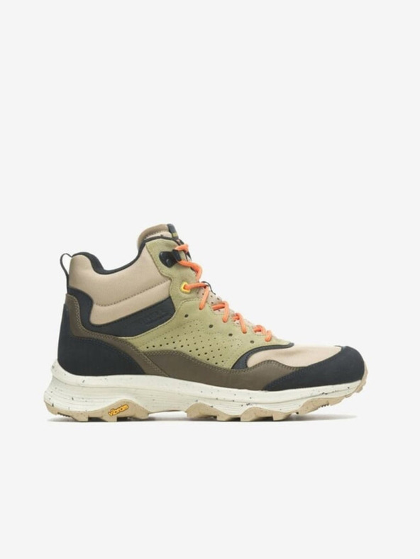 Merrell Béžové pánske outdoorové členkové tenisky MERRELL Speed Solo Mid Waterproof