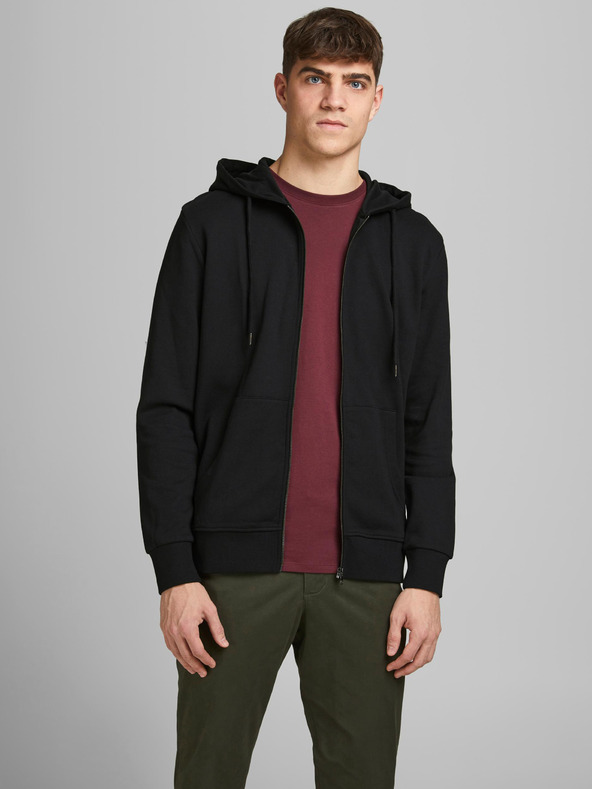 Jack & Jones Čierna základná mikina Jack & Jones