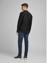 Jack & Jones Čierna kožená bunda Jack & Jones Warner